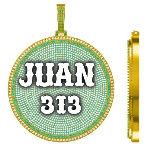 CUSTOM LETTER NECKLACE 3D BIG DISC sold by The GUU Shop