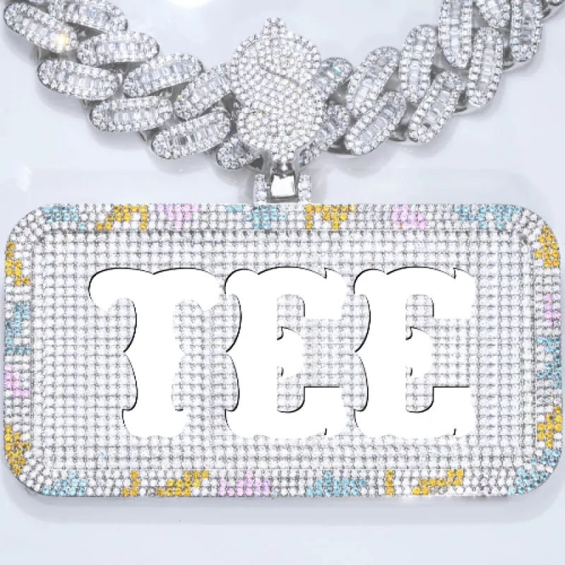 CUSTOM LETTER NECKLACE 3D COLORFUL SQUARE sold by The GUU Shop