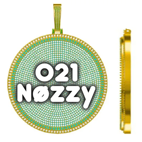 CUSTOM LETTER NECKLACE 3D BIG DISC sold by The GUU Shop