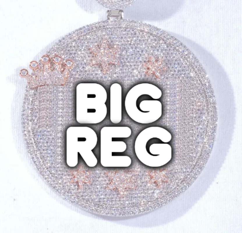 CUSTOM LETTER NECKLACE 3D BIG CROWN DISC sold by The GUU Shop