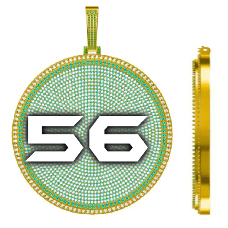 CUSTOM LETTER NECKLACE 3D BIG DISC made by The GUU Shop