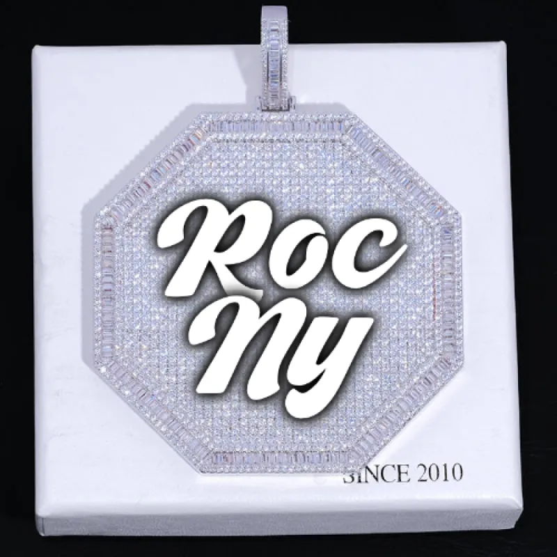 CUSTOM LETTER NECKLACE 3D BIG OCTAGON sold by The GUU Shop