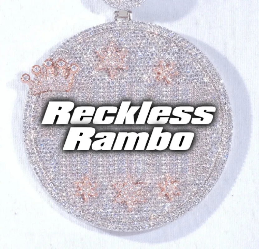 CUSTOM LETTER NECKLACE 3D BIG CROWN DISC made by The GUU Shop