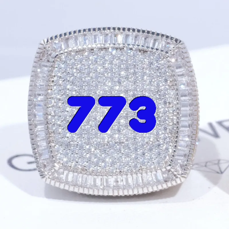 CUSTOM LETTER 3D ICED RING sold by The GUU Shop