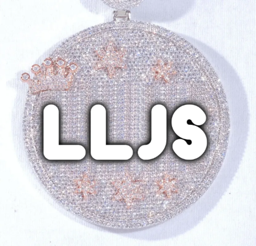 CUSTOM LETTER NECKLACE 3D BIG CROWN DISC sold by The GUU Shop