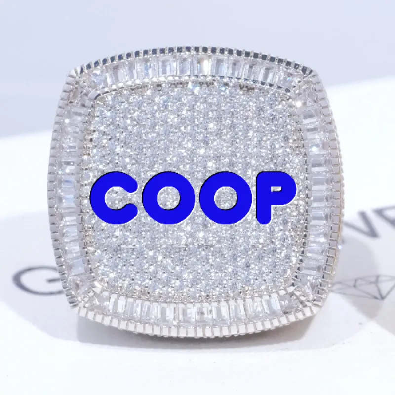 CUSTOM LETTER 3D ICED RING sold by The GUU Shop