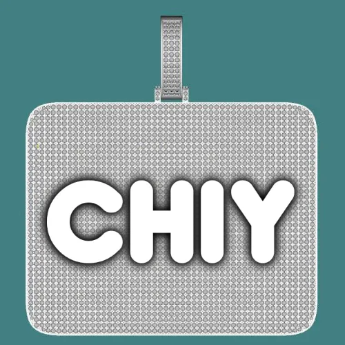 CUSTOM LETTER NECKLACE 3D BIG SQUARE sold by The GUU Shop