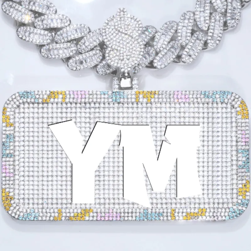 CUSTOM LETTER NECKLACE 3D COLORFUL SQUARE sold by The GUU Shop