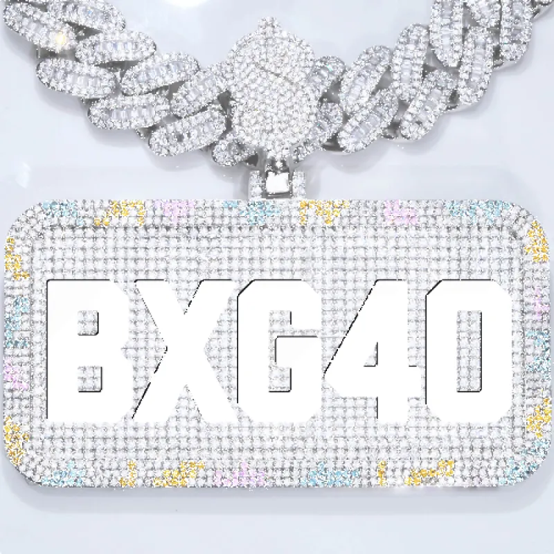 CUSTOM LETTER NECKLACE 3D COLORFUL SQUARE sold by The GUU Shop