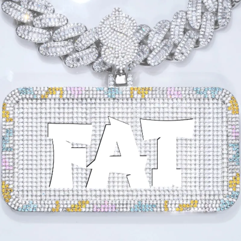 CUSTOM LETTER NECKLACE 3D COLORFUL SQUARE sold by The GUU Shop