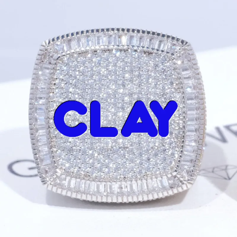 CUSTOM LETTER 3D ICED RING sold by The GUU Shop