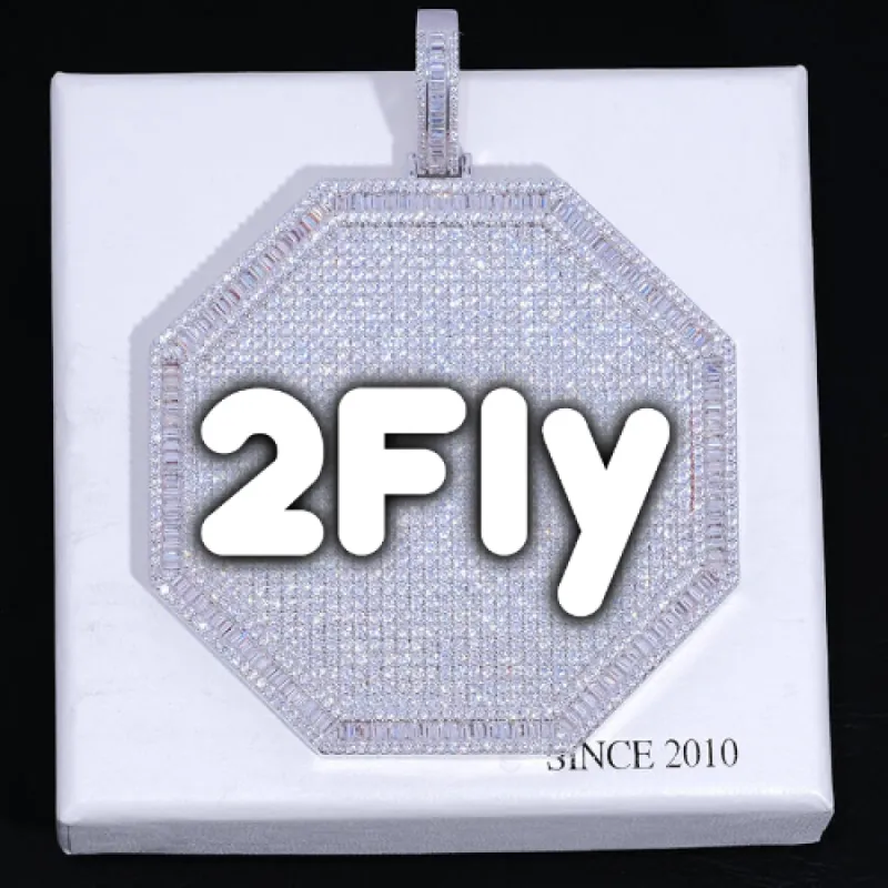 CUSTOM LETTER NECKLACE 3D BIG OCTAGON sold by The GUU Shop