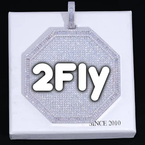 CUSTOM LETTER NECKLACE 3D BIG OCTAGON sold by The GUU Shop