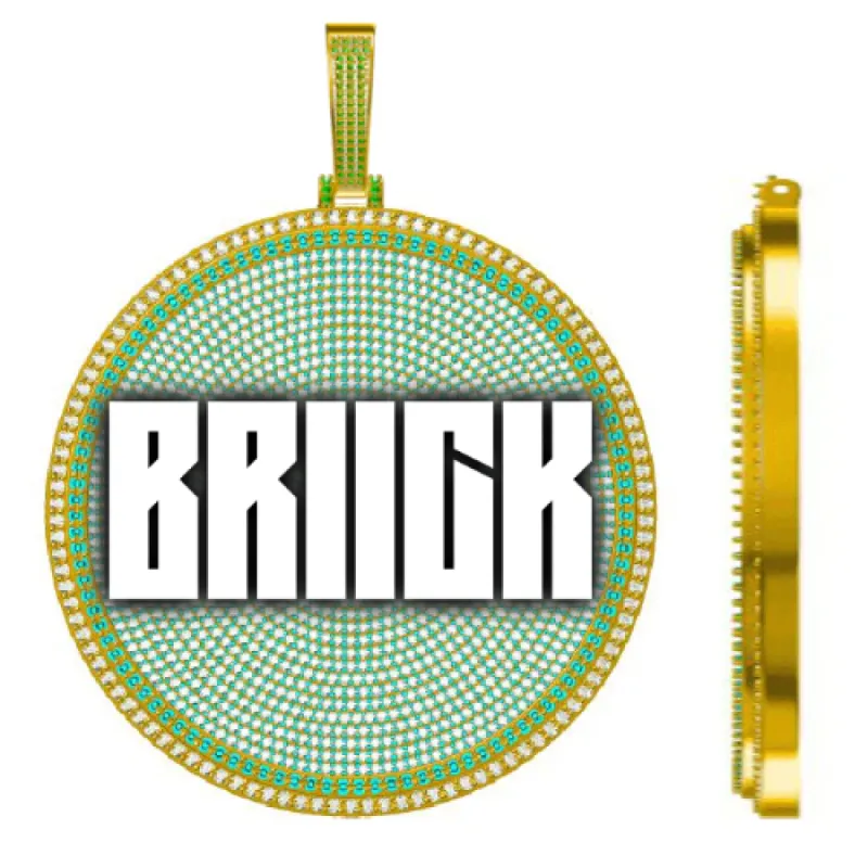 CUSTOM LETTER NECKLACE 3D BIG DISC sold by The GUU Shop