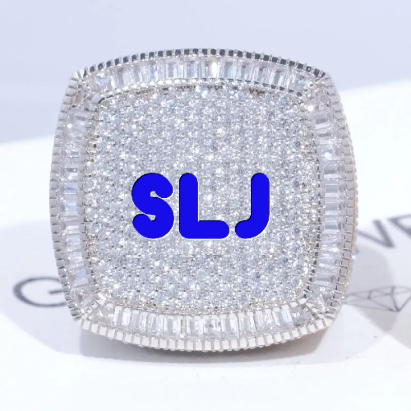 CUSTOM LETTER 3D ICED RING made by The GUU Shop