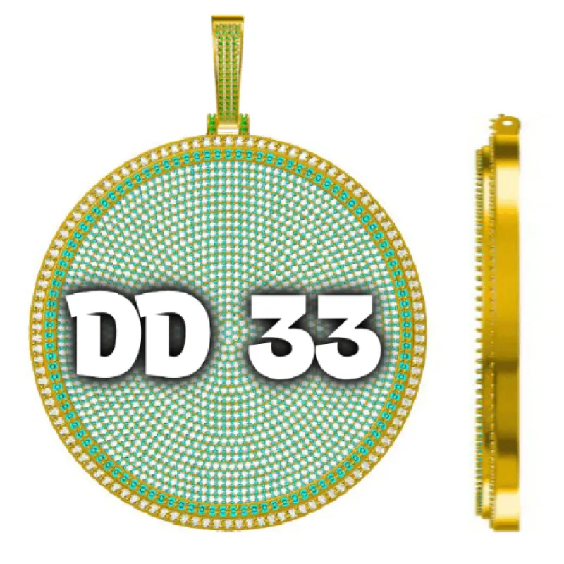 CUSTOM LETTER NECKLACE 3D BIG DISC sold by The GUU Shop