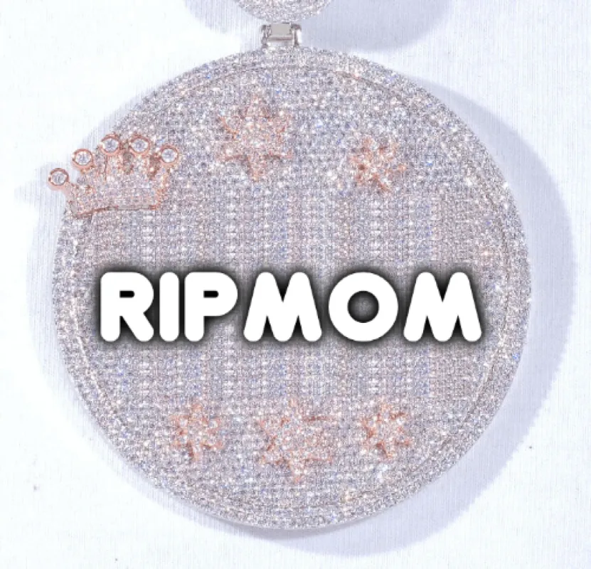 CUSTOM LETTER NECKLACE 3D BIG CROWN DISC sold by The GUU Shop