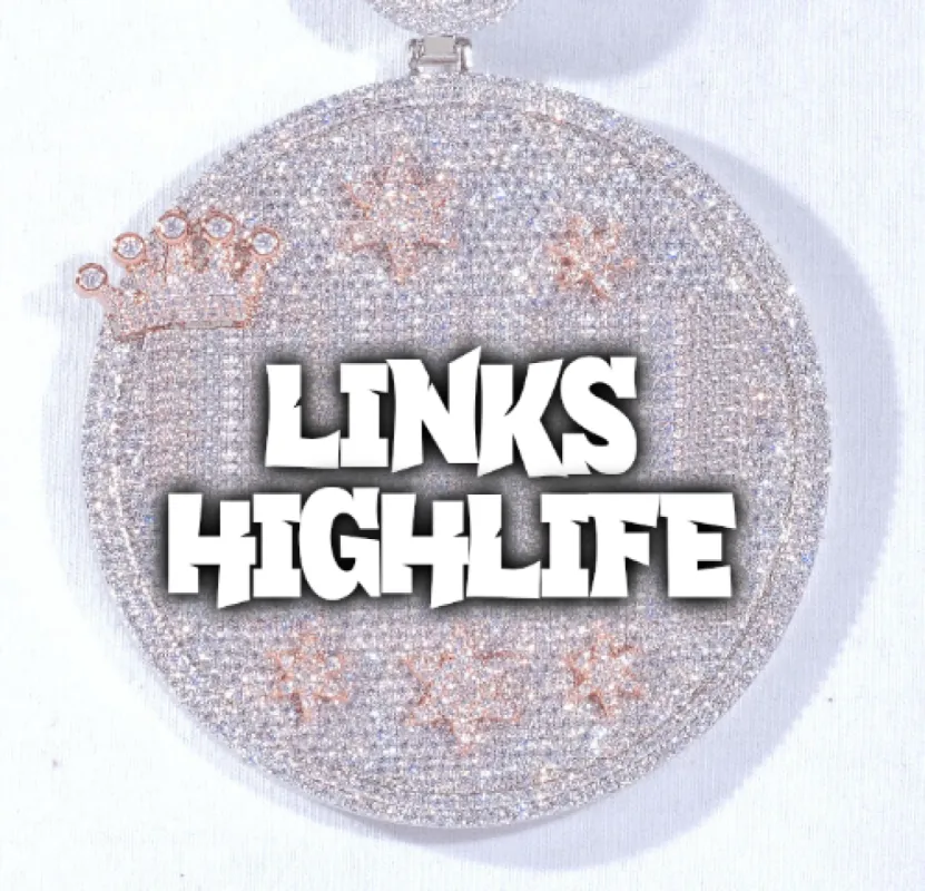 CUSTOM LETTER NECKLACE 3D BIG CROWN DISC sold by The GUU Shop