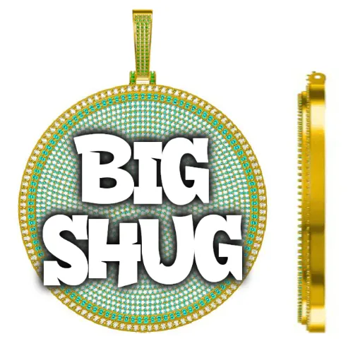 CUSTOM LETTER NECKLACE 3D BIG DISC sold by The GUU Shop