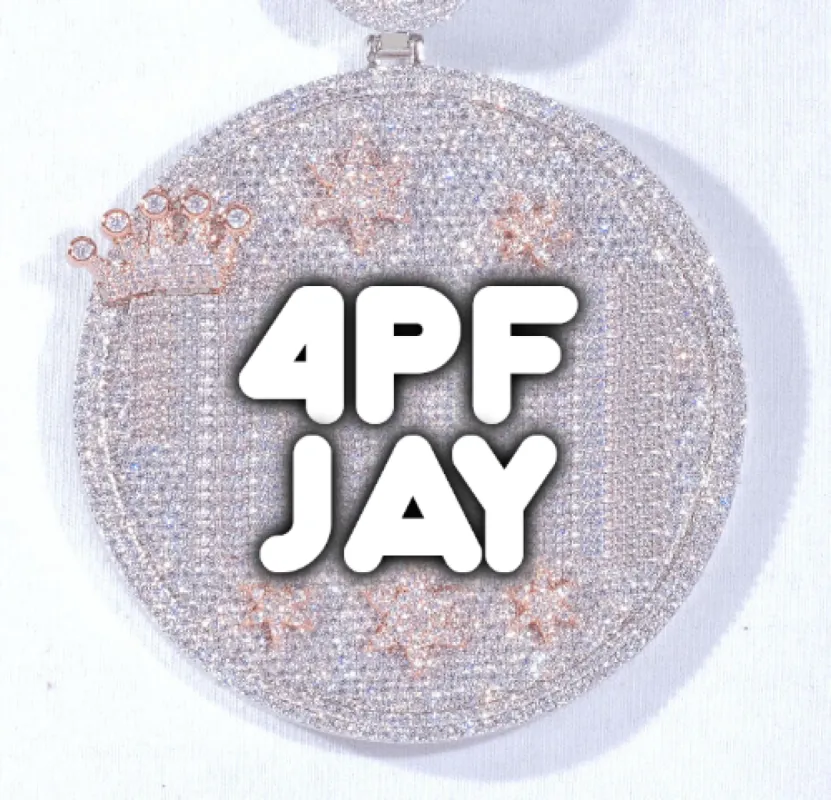 CUSTOM LETTER NECKLACE 3D BIG CROWN DISC sold by The GUU Shop