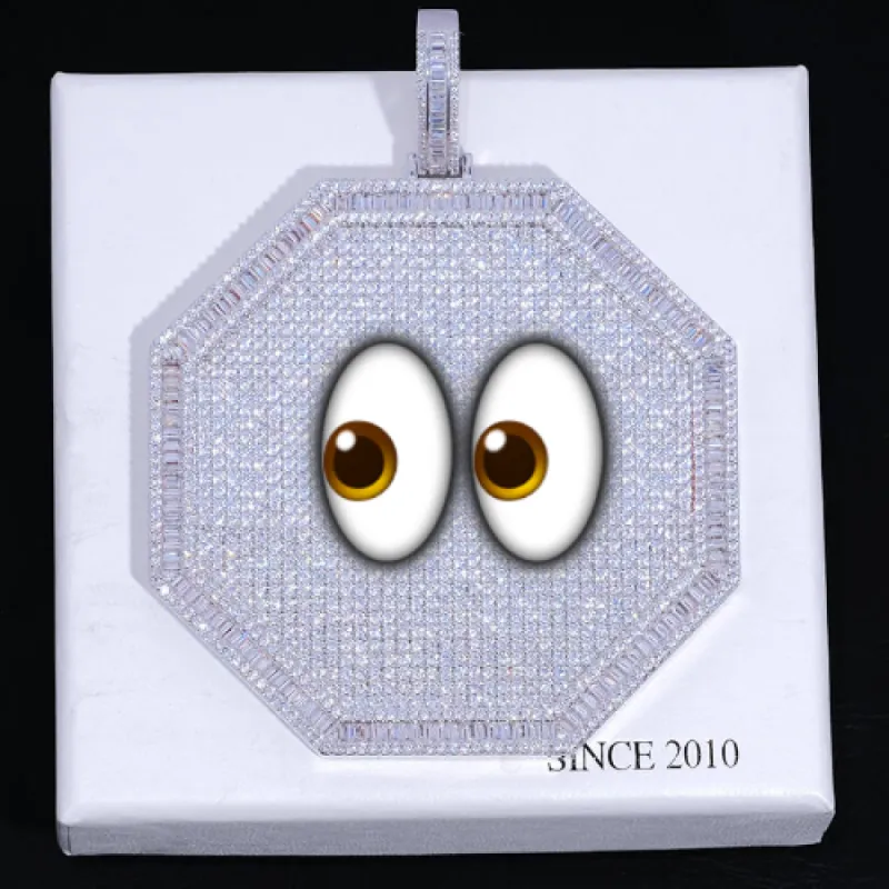 CUSTOM LETTER NECKLACE 3D BIG OCTAGON sold by The GUU Shop