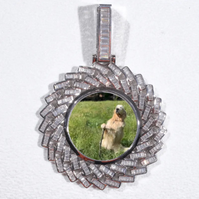 Large 3D Baguette Custom Picture Pendant sold by The GUU Shop