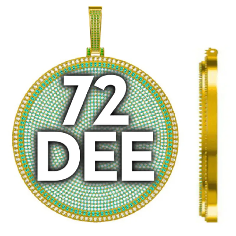 CUSTOM LETTER NECKLACE 3D BIG DISC sold by The GUU Shop