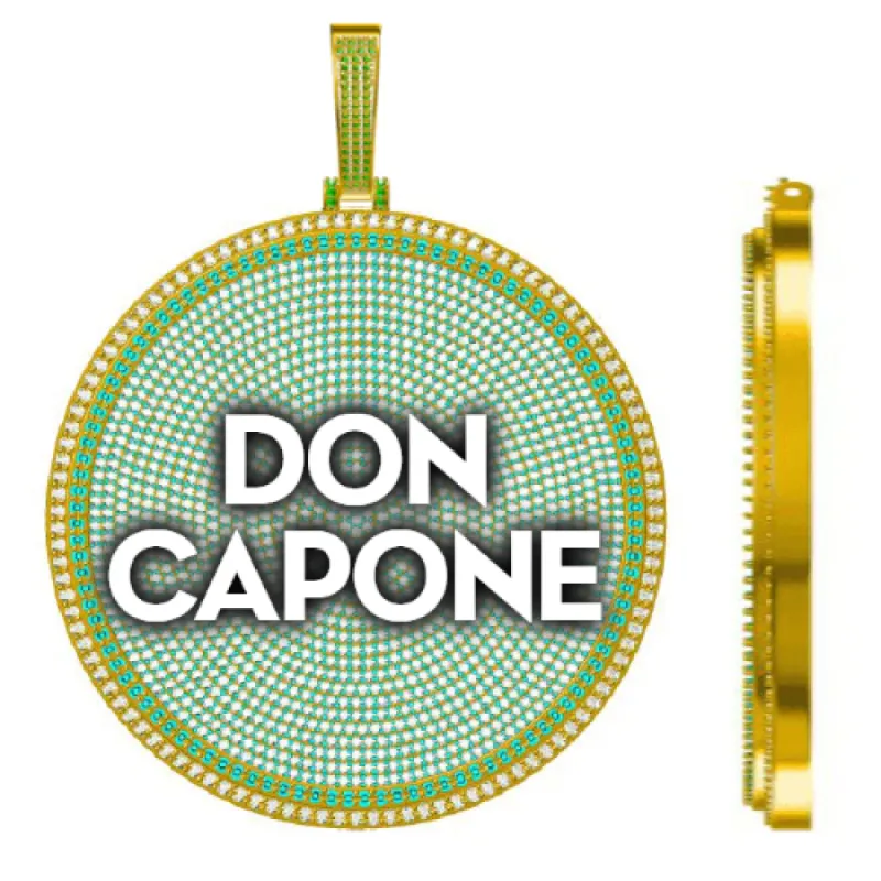 CUSTOM LETTER NECKLACE 3D BIG DISC sold by The GUU Shop