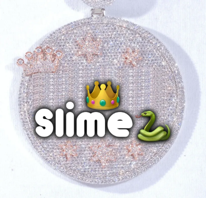 CUSTOM LETTER NECKLACE 3D BIG CROWN DISC sold by The GUU Shop