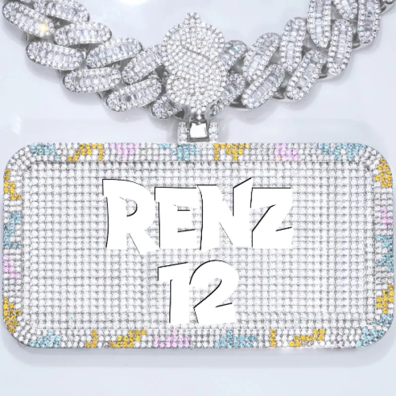 CUSTOM LETTER NECKLACE 3D COLORFUL SQUARE sold by The GUU Shop