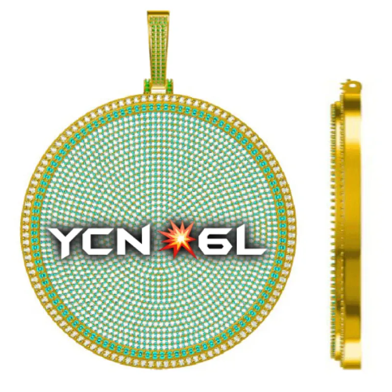 CUSTOM LETTER NECKLACE 3D BIG DISC sold by The GUU Shop