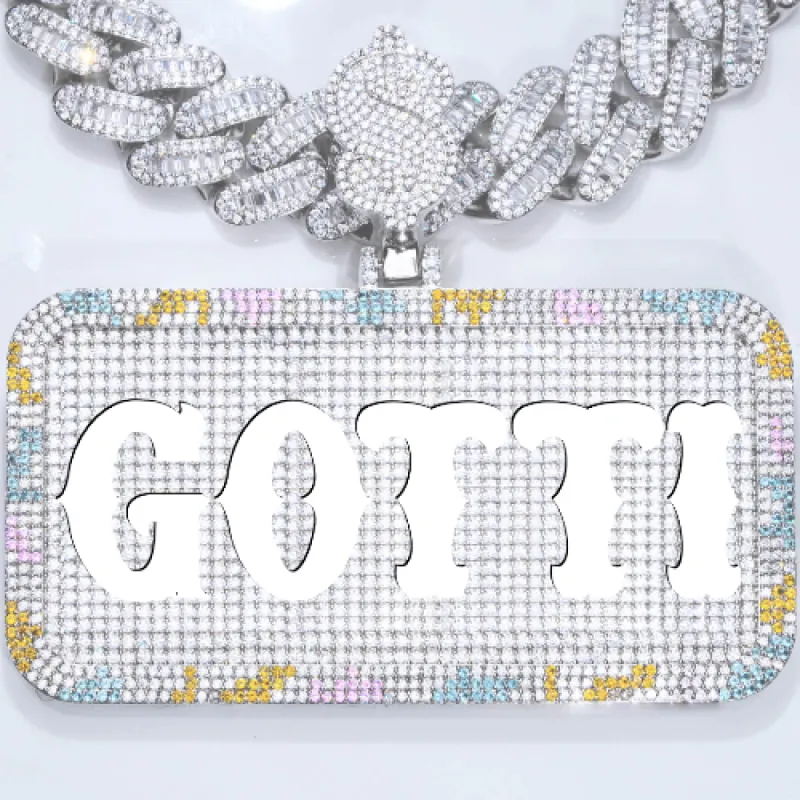 CUSTOM LETTER NECKLACE 3D COLORFUL SQUARE sold by The GUU Shop