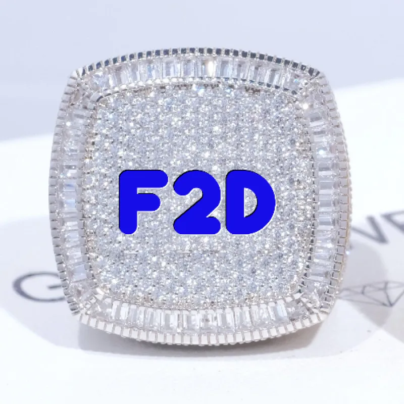 CUSTOM LETTER 3D ICED RING sold by The GUU Shop