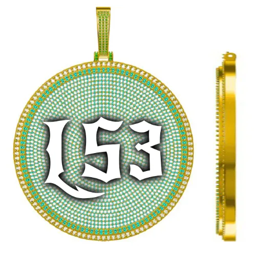 CUSTOM LETTER NECKLACE 3D BIG DISC sold by The GUU Shop