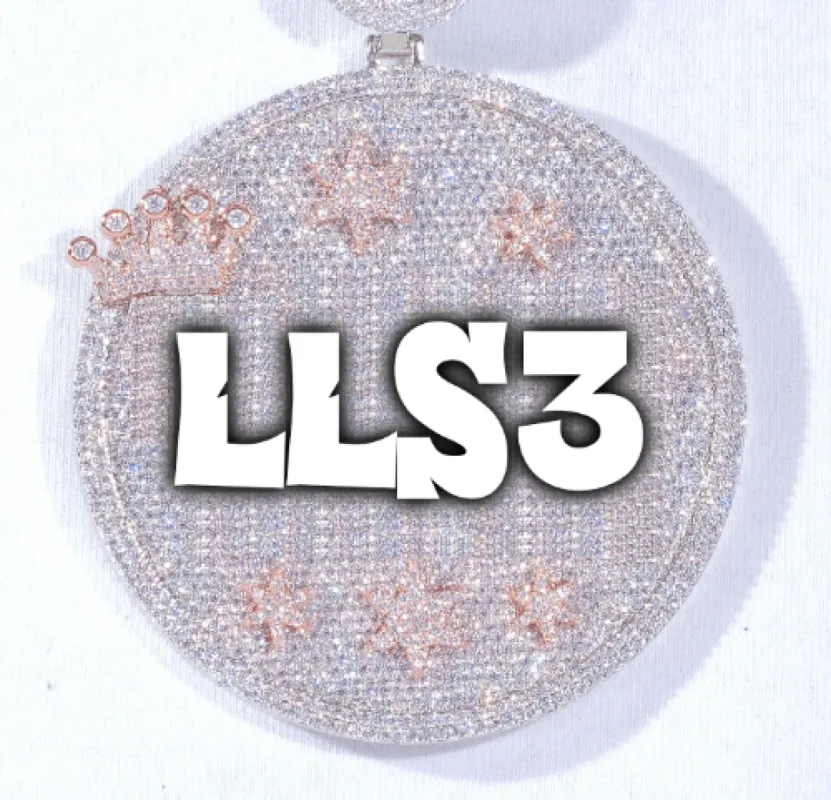 CUSTOM LETTER NECKLACE 3D BIG CROWN DISC sold by The GUU Shop