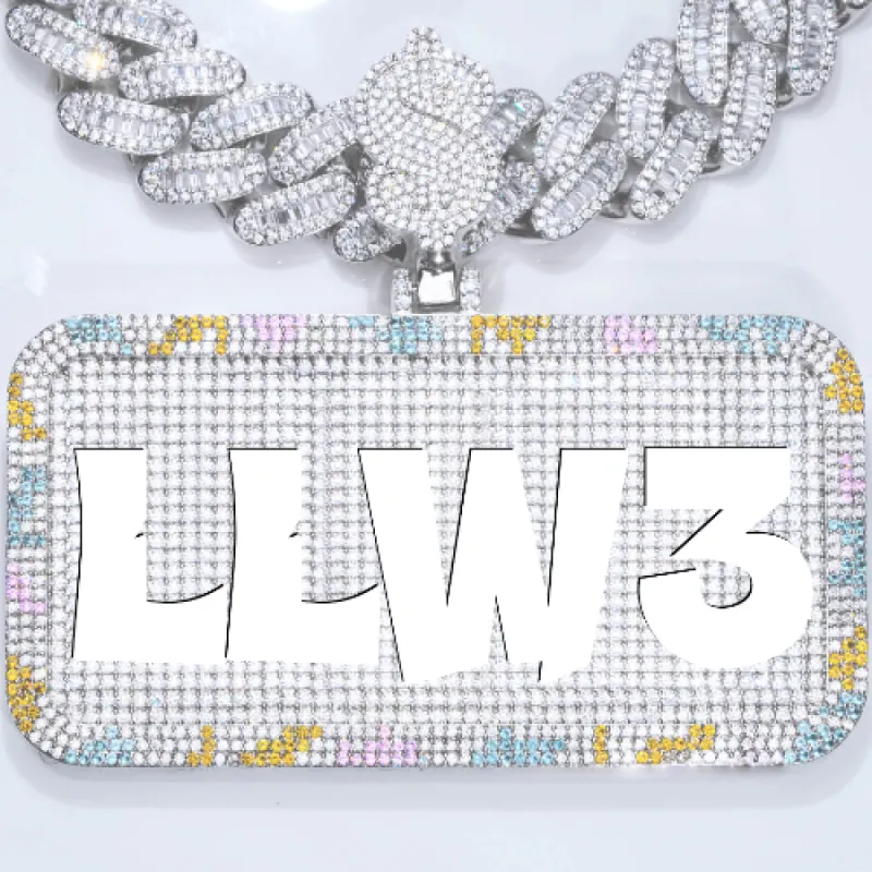 CUSTOM LETTER NECKLACE 3D COLORFUL SQUARE sold by The GUU Shop