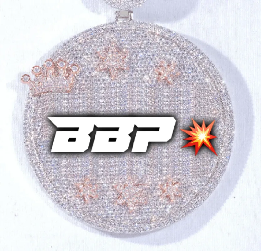 CUSTOM LETTER NECKLACE 3D BIG CROWN DISC sold by The GUU Shop