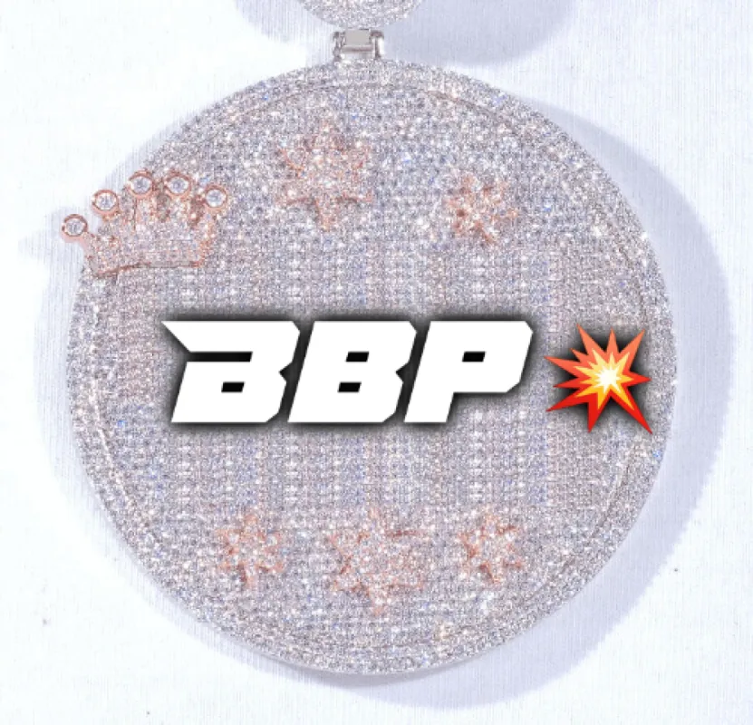 CUSTOM LETTER NECKLACE 3D BIG CROWN DISC sold by The GUU Shop