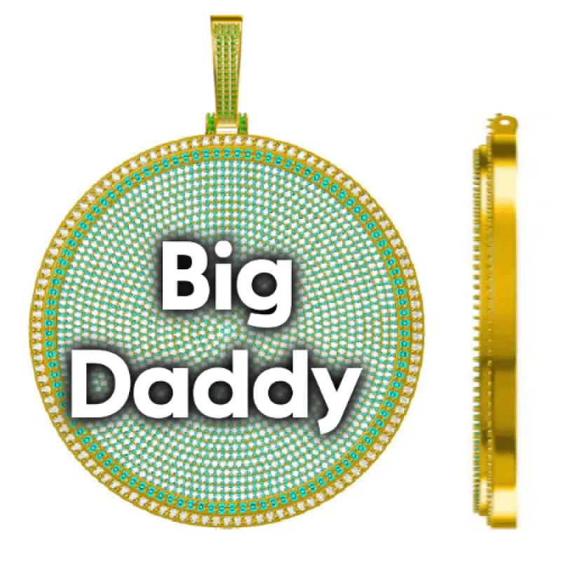 CUSTOM LETTER NECKLACE 3D BIG DISC sold by The GUU Shop