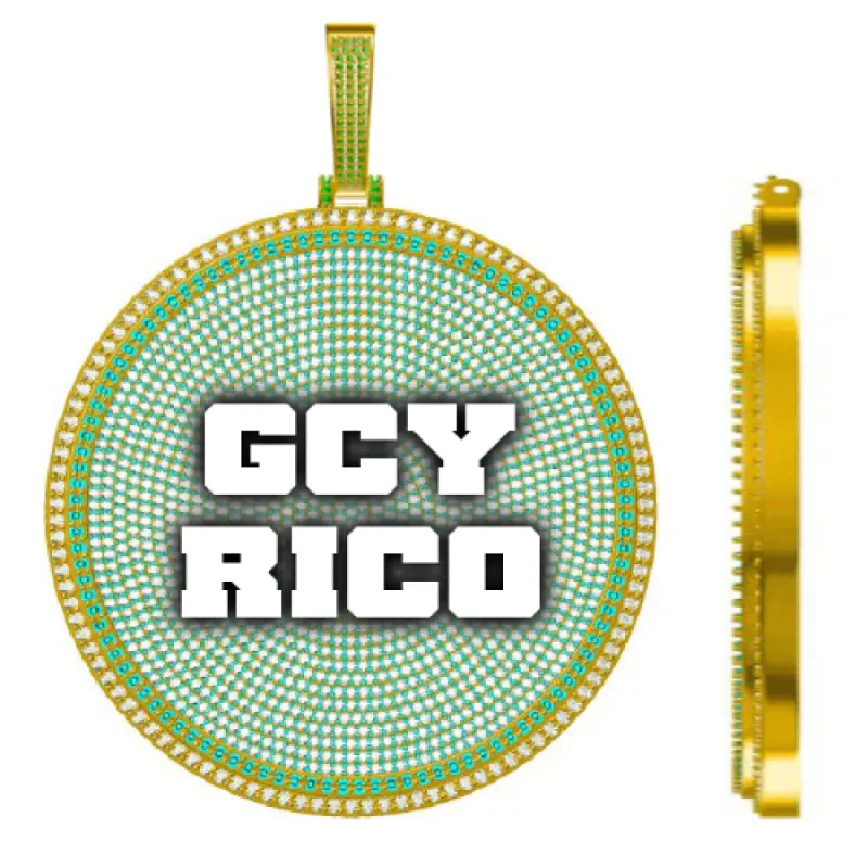 CUSTOM LETTER NECKLACE 3D BIG DISC sold by The GUU Shop