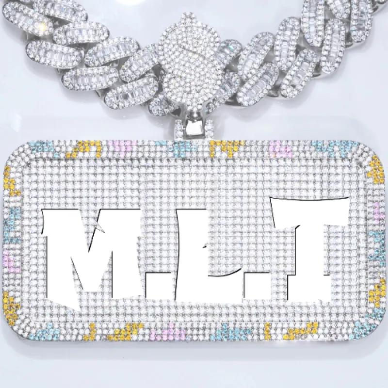 CUSTOM LETTER NECKLACE 3D COLORFUL SQUARE sold by The GUU Shop