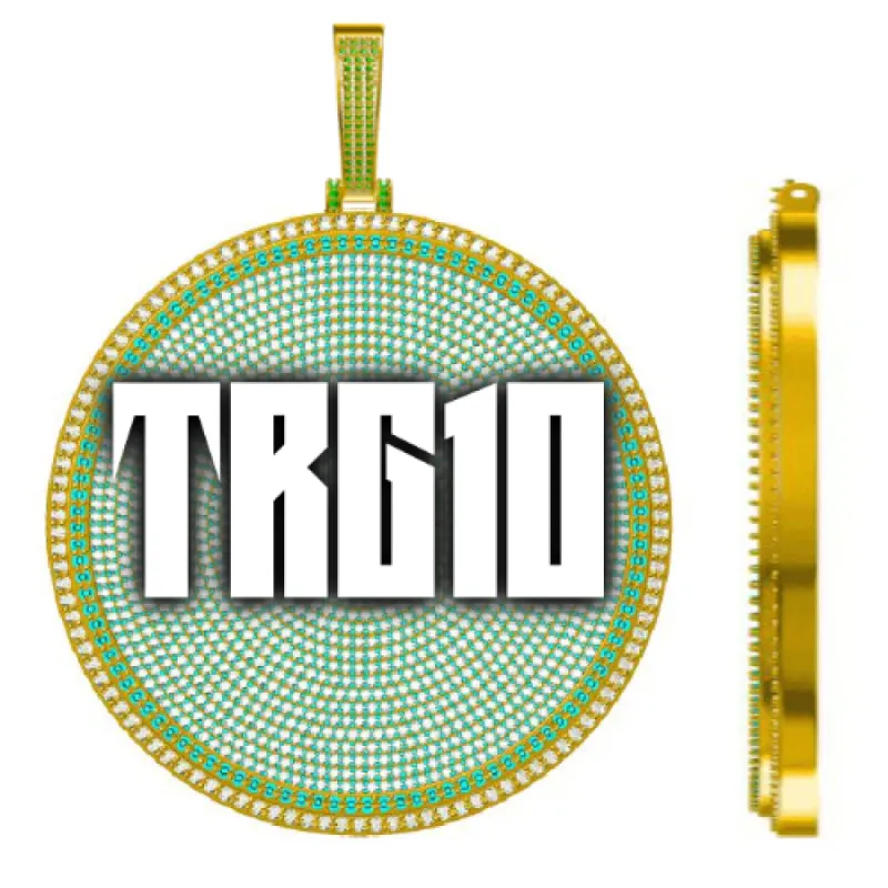 CUSTOM LETTER NECKLACE 3D BIG DISC sold by The GUU Shop