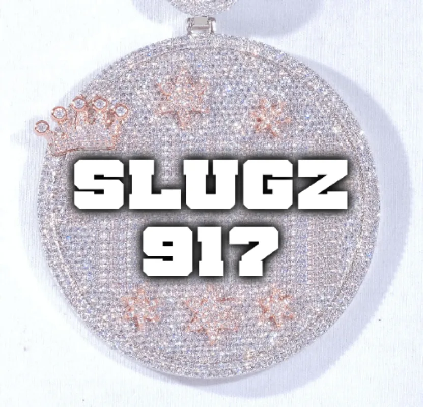 CUSTOM LETTER NECKLACE 3D BIG CROWN DISC sold by The GUU Shop