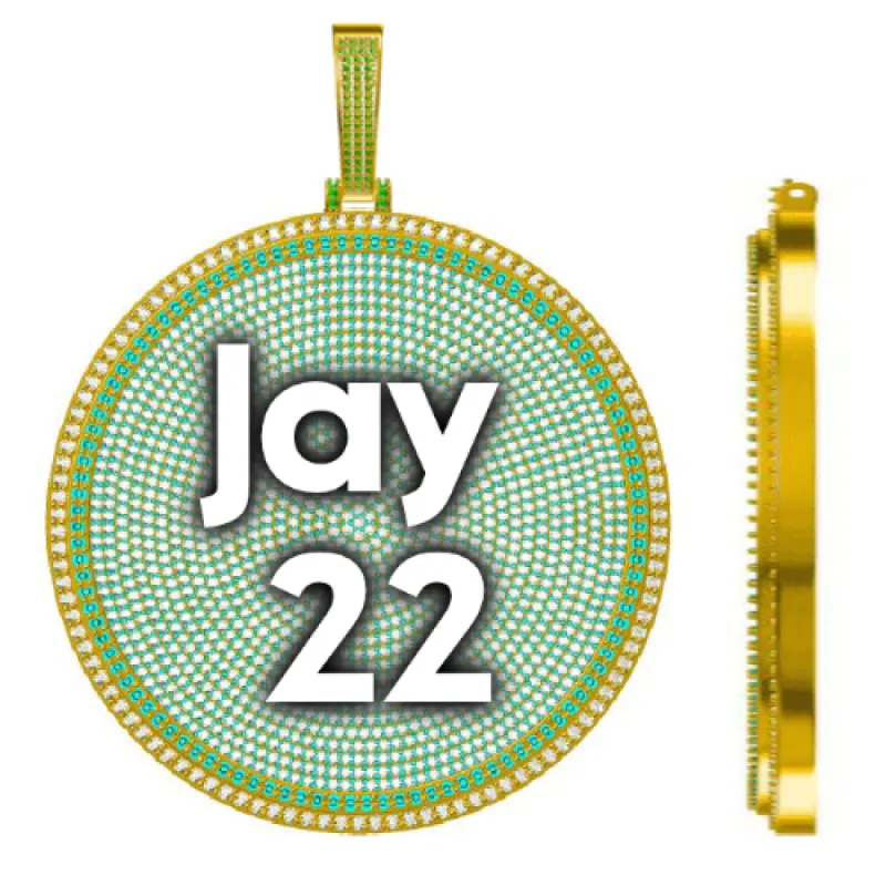 CUSTOM LETTER NECKLACE 3D BIG DISC sold by The GUU Shop