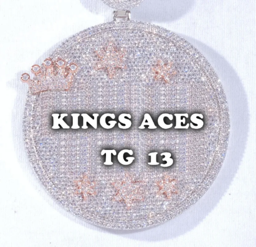 CUSTOM LETTER NECKLACE 3D BIG CROWN DISC sold by The GUU Shop