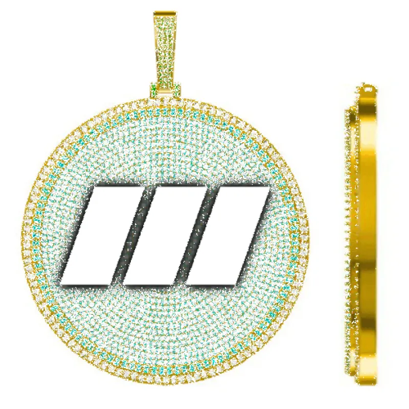 CUSTOM LETTER NECKLACE 3D BIG DISC sold by The GUU Shop