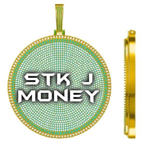 CUSTOM LETTER NECKLACE 3D BIG DISC sold by The GUU Shop