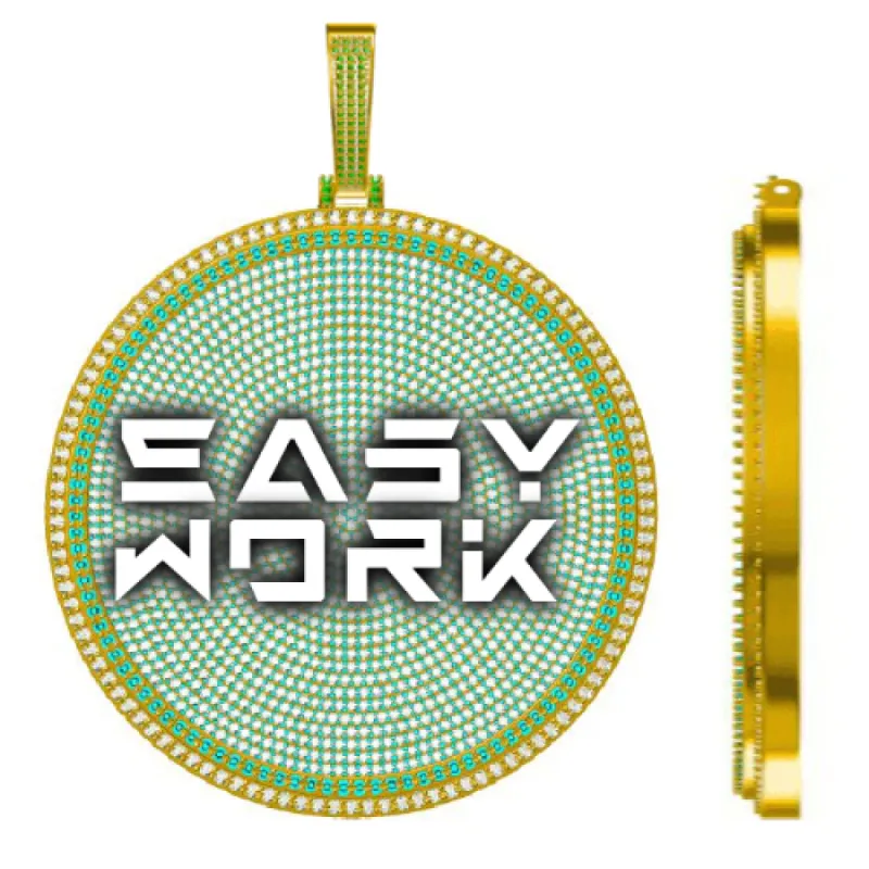 CUSTOM LETTER NECKLACE 3D BIG DISC sold by The GUU Shop