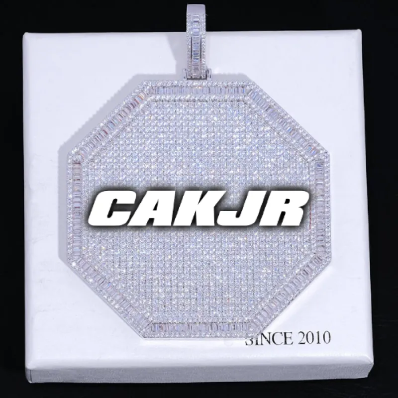 CUSTOM LETTER NECKLACE 3D BIG OCTAGON sold by The GUU Shop