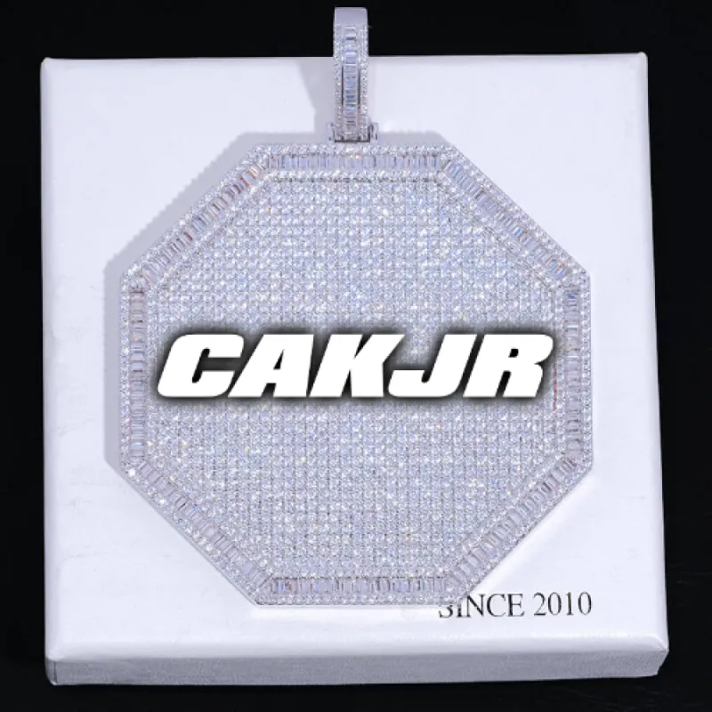 CUSTOM LETTER NECKLACE 3D BIG OCTAGON sold by The GUU Shop